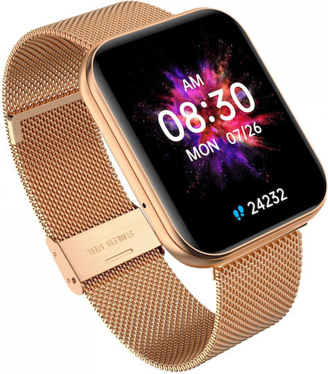 Garett GRC MAXX Stainless Steel Smartwatch with Heart Rate Monitor (Gold) view 1