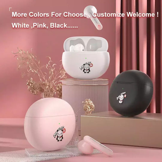 Nubi QT5 Angry Bear In-ear Bluetooth Handsfree Earphones with Charging Case Pink vue 2