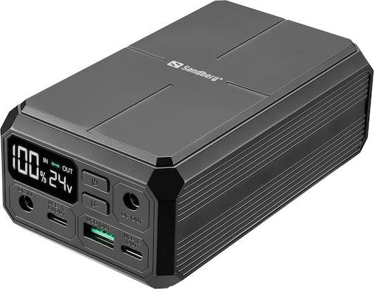 Sandberg Power Bank 27000mAh 100W with USB-A Port and 2 USB-C Ports Power Delivery Black