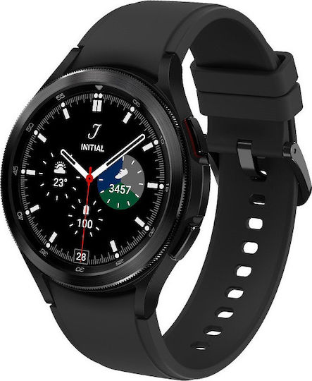 Samsung Galaxy Watch4 Classic Bluetooth Stainless Steel 46mm Waterproof with Heart Rate Monitor (Black) vue 4