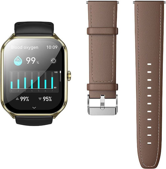 Hoco Y28 Smartwatch with Heart Rate Monitor (Gold) view 3