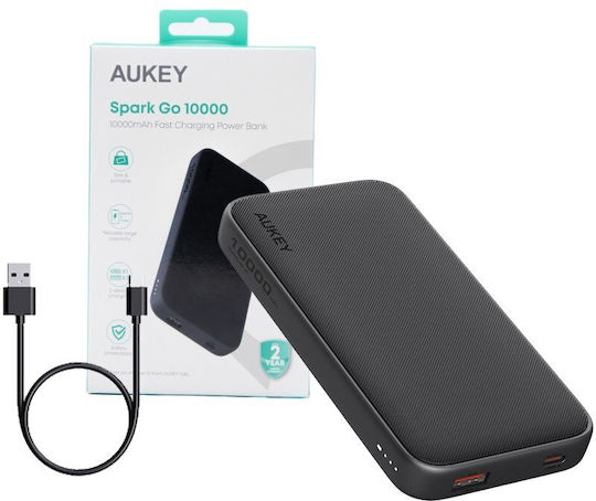 Aukey PB-Y46 Power Bank 10000mAh 15W with USB-A Port and USB-C Port Gray vue 3