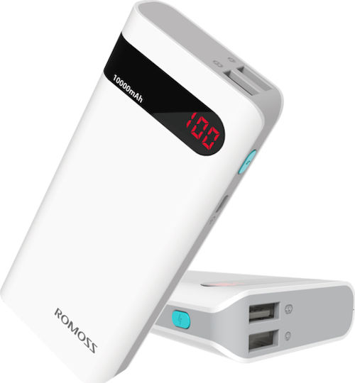 Romoss Sense Power Bank 10400mAh with 2 USB-A Ports White vue 3