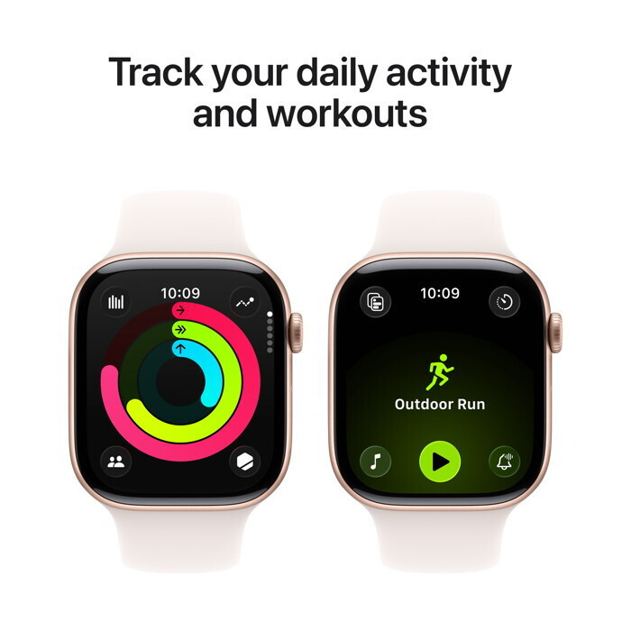 Apple Watch Series 11 Aluminium 46mm Waterproof with Heart Rate Monitor (Rose Gold Aluminium Case with Light Blush Sport Band - M/L) view 5