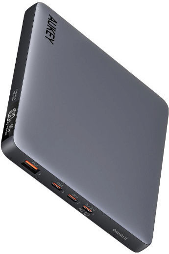 Aukey PB-Y44 Power Bank 20000mAh 100W with USB-A Port and 3 USB-C Ports Power Delivery Gray view 4