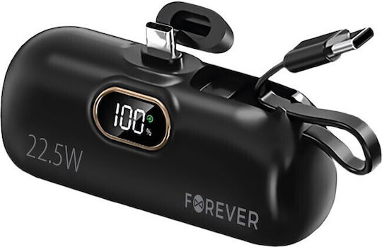 Forever MTB-100 USB-C Power Bank 5000mAh 22.5W Black view 3