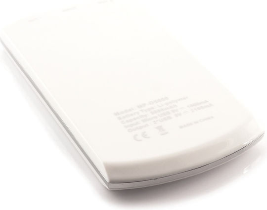 PowerNeed P5600W Power Bank 5600mAh with 2 USB-A Ports White vue 2