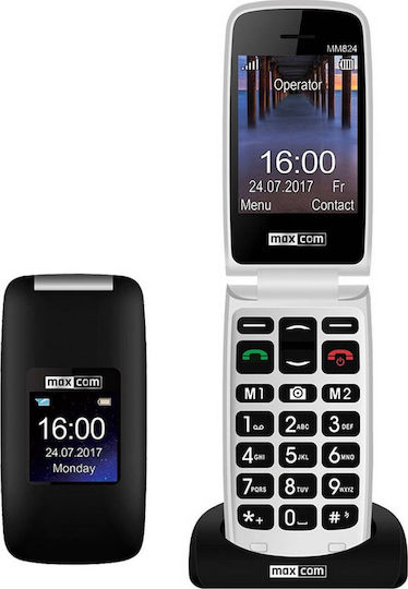 MaxCom MM824 Single SIM Mobile with Large Buttons (Greek Menu) Black view 1
