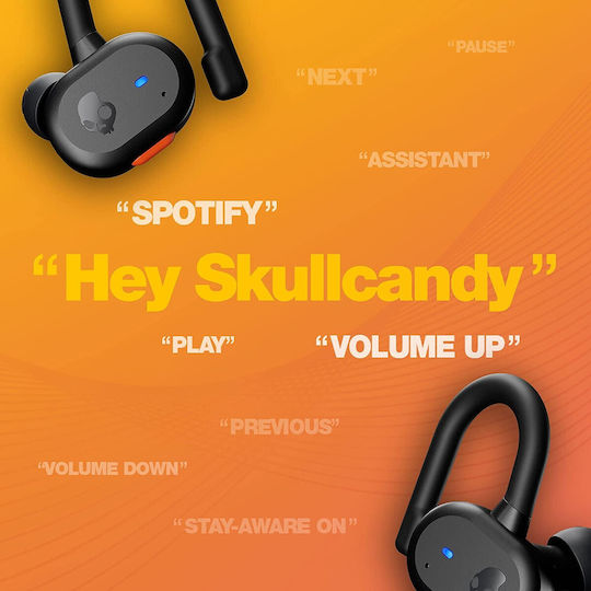 Skullcandy Push Active In-ear Bluetooth Handsfree Earphones with Sweat Resistance and Charging Case Black / Orange view 5
