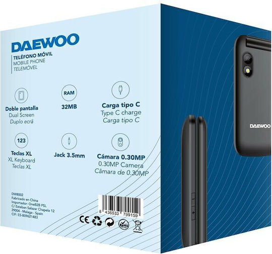 Daewoo DW8002BK Dual SIM Mobile with Large Buttons Black view 2