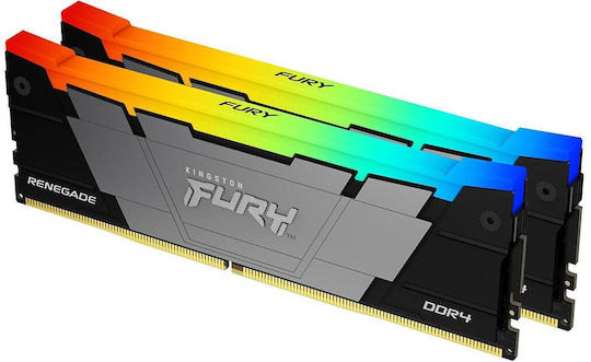 Kingston Fury Renegade Rgb DDR4 16GB RAM with 2x8GB Modules and Speed 3200 for Desktop KF432C16RB2AK2/16