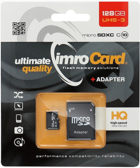 IMRO microSDXC 128GB U3 100MB/s with Adapter view 1