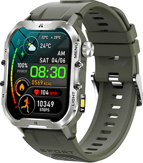 Microwear T26 Smartwatch with Heart Rate Monitor (Green)