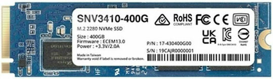 Synology SNV3410 SSD 400GB M.2 Type with PCI Express 4.0 Connection SNV3410-400G