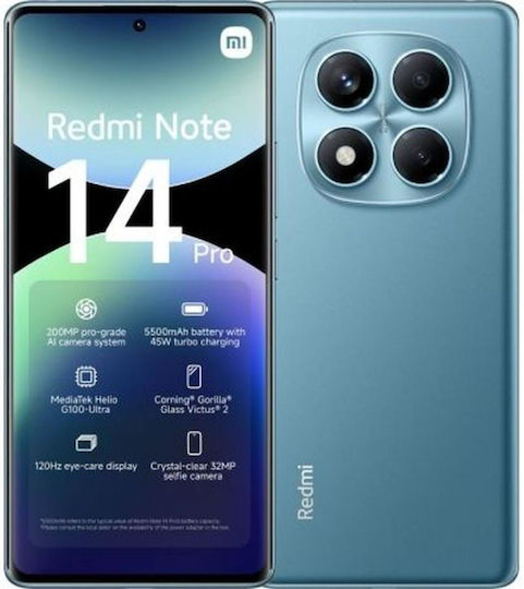 Xiaomi Redmi Note 14 Pro 4G NFC Dual SIM (8GB/256GB) Ocean Blue view 3