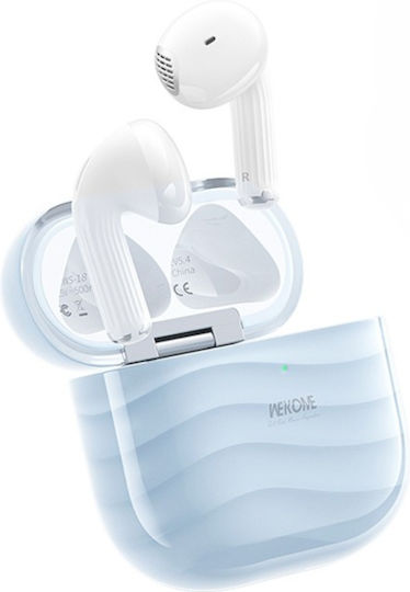 WK WS-18 Earbud Bluetooth Handsfree Headphones with Charging Case Blue view 2