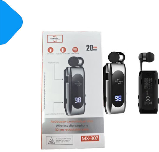 Maxwell MX-307 In-ear Bluetooth Handsfree Earphone Lapel Black view 1