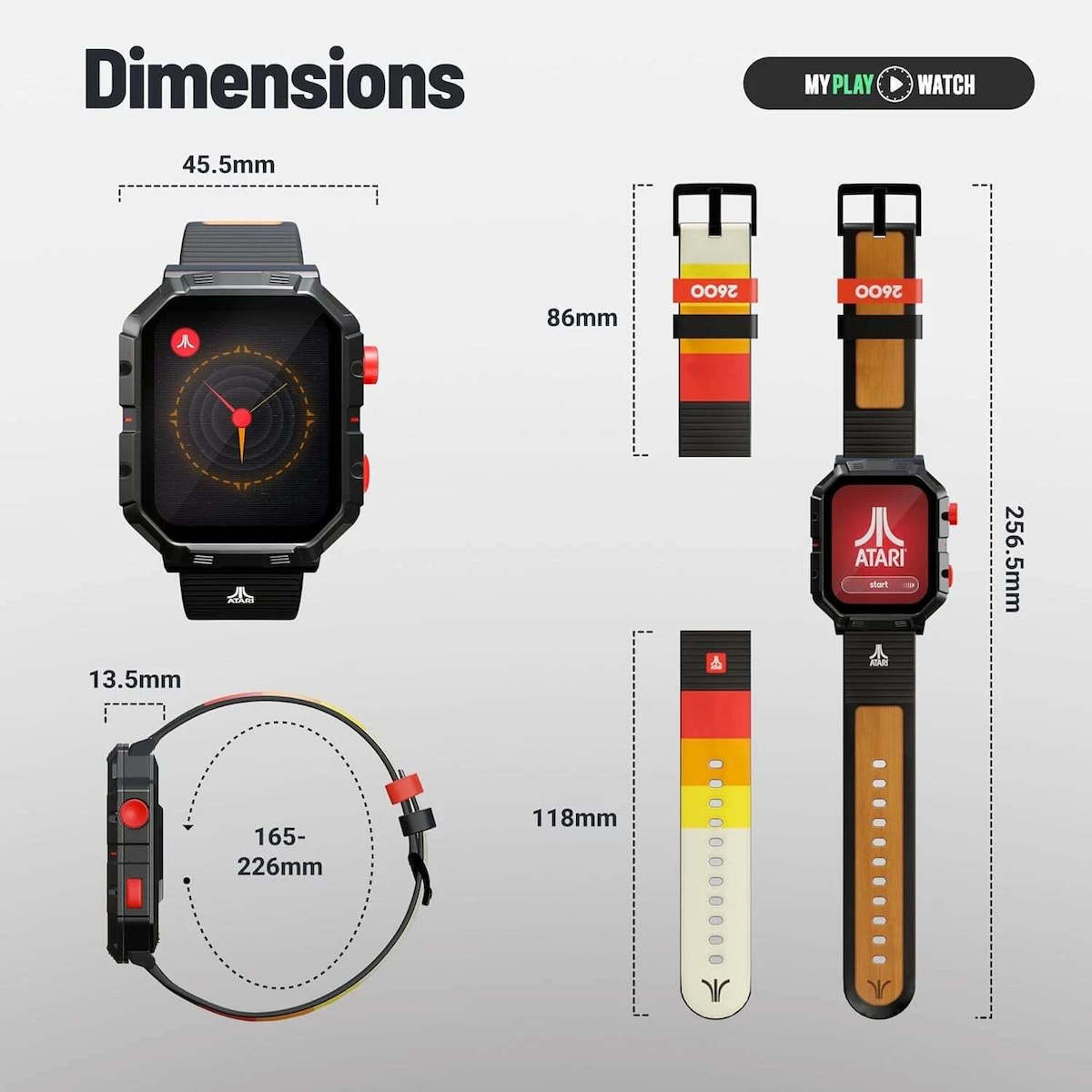 Atari 2600 My Play Watch with Heart Rate Monitor (Black) view 5