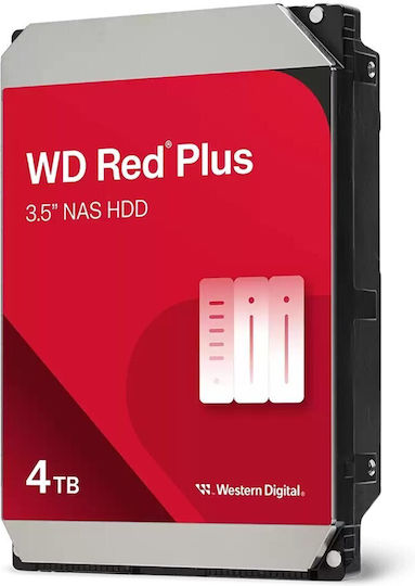 Western Digital Red Plus 4TB HDD Hard Drive 3.5" SATA III 5400rpm with 128MB Cache for NAS / Server WD40EFZZ
