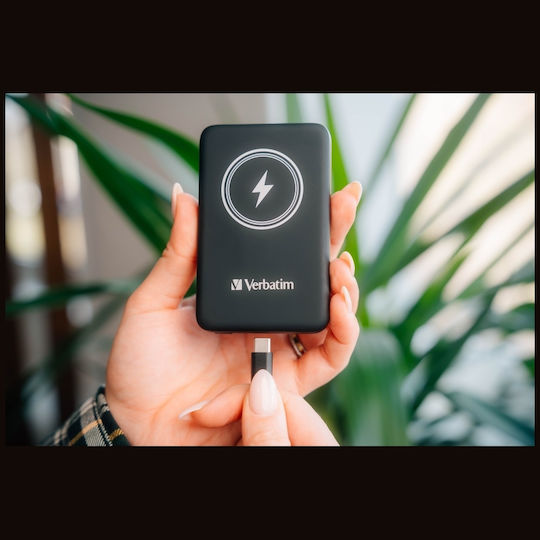 Verbatim Power Bank 5000mAh 15W with USB-C Port Black view 5