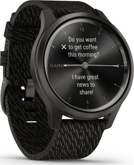 Garmin Vivomove Style Stainless Steel 42mm Waterproof Smartwatch with Heart Rate Monitor (Black Pepper) view 6