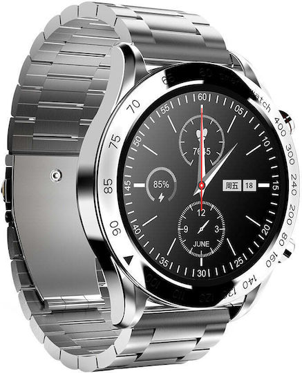 HiFuture FutureGo Pro Stainless Steel 46mm Waterproof Smartwatch with Heart Rate Monitor (Silver) view 3