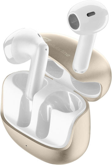 Cellular Line Earbud In-ear Bluetooth Handsfree Headphones with Charging Case Gold view 5
