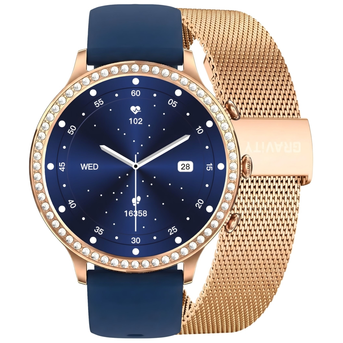Gravity Smartwatch Pink Gold Strap Bracelet Gt5-6 view 2