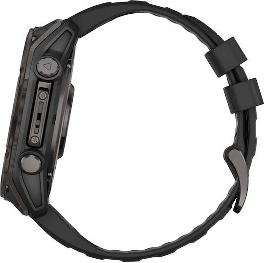 Garmin Fenix 8 Stainless Steel 51mm Waterproof Smartwatch with Heart Rate Monitor (Sapphire, Carbon Grey Dlc With Black/Pebble Grey Silicone Band) view 7