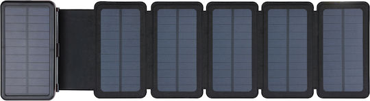 Sandberg Solar 6 Panel Solar Power Bank 20000mAh 7.5W with 2 USB-A Ports and USB-C Port Black