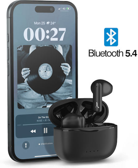 Akashi ALTBLKEARB In-ear Bluetooth Handsfree Earphones with Charging Case Black view 2
