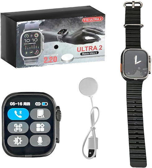 4teen-4ty T10 Ultra 2 Smartwatch with Heart Rate Monitor (Black) view 1
