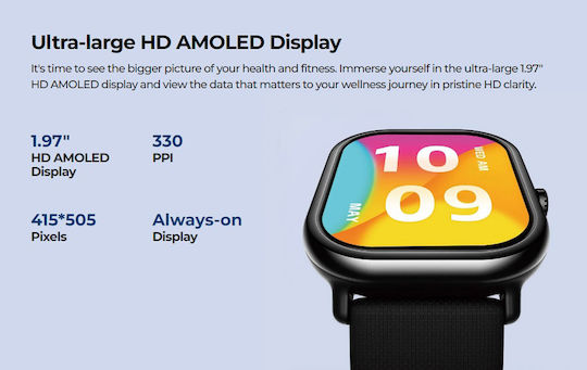 Zeblaze GTS 3 Pro Smartwatch with Heart Rate Monitor (Black) view 8