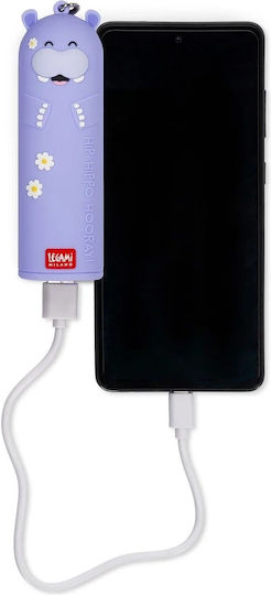 Legami Milano POW0025 Power Bank 4800mAh with USB-A Port Hippo view 3