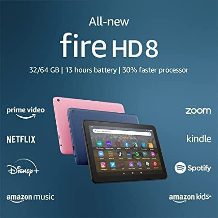 Amazon Fire HD 8 (2022) 8Inches Tablet (2GB/64GB) Black view 2
