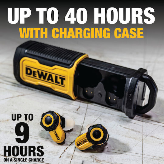 DEWALT Pro‑X2 ANC In-ear Bluetooth Handsfree Earphones with Sweat Resistance and Charging Case Black view 3