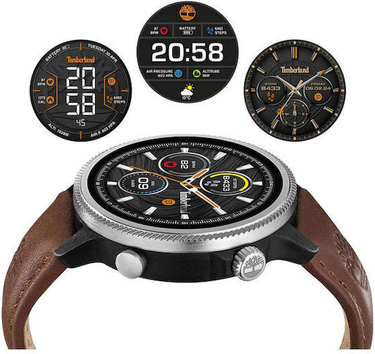 Timberland Trail Force S1 48mm Smartwatch with Heart Rate Monitor (Brown Leather Strap Gift Set) view 6