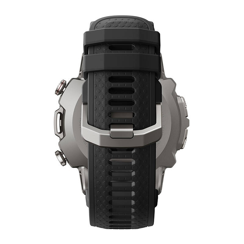 Amazfit Falcon Titanium Waterproof Smartwatch with Heart Rate Monitor (Supersonic Black) vue 6