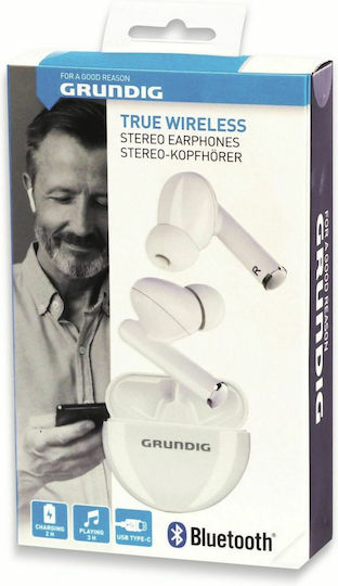 Grundig 19151 In-ear Bluetooth Handsfree Earphones with Charging Case White view 2