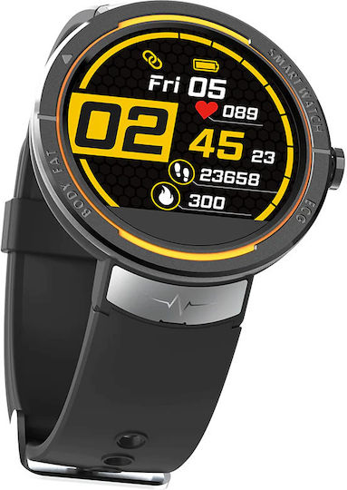 Kumi KU5 Smartwatch with Heart Rate Monitor (Black) view 4
