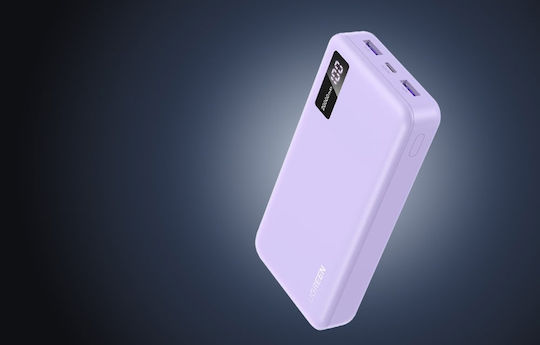 Ugreen PB312 65589B Power Bank 20000mAh 20W with 2 USB-A Ports and USB-C Port Power Delivery Pink view 4
