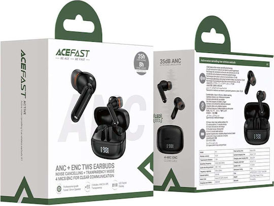 Acefast W1 In-ear Bluetooth Handsfree Earphones with Sweat Resistance and Charging Case Black vue 4