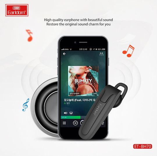 Earldom ET-BH70 Earbud Bluetooth Handsfree Earphone Black view 4