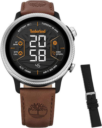 Timberland Trail Force S1 48mm Smartwatch with Heart Rate Monitor (Brown Leather Strap Gift Set) view 1