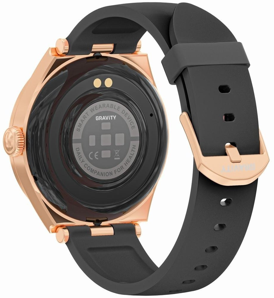 Smartwatch Gravity Rose Gold Black Gt25-3 vue 4