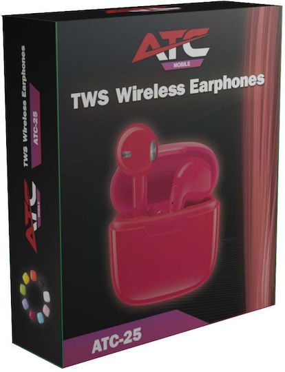 ATC ATC-25 In-ear Bluetooth Handsfree Earphones with Charging Case Fuchsia vista 2