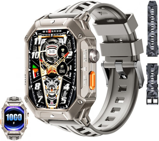 Oukitel BT80 Waterproof Smartwatch with Heart Rate Monitor (Gray) view 8