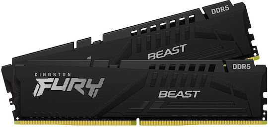 Kingston Fury Beast Black EXPO DDR5 32GB RAM with 2x16GB Modules and Speed 6000 for Desktop KF560C36BBE2K2-32