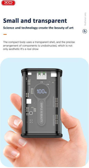 XO PB305 Power Bank 10000mAh with USB-A Port and USB-C Port Power Delivery / Quick Charge 2.0 / Quick Charge 3.0 Transparent Ansicht 4