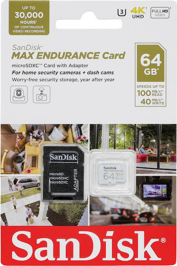Sandisk Max Endurance microSDXC 64GB Class 10 U3 V30 UHS-I view 2